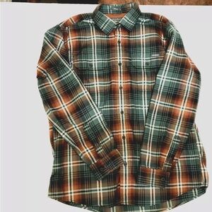 EDDIE BAUER Classic Fit Plaid Traveler Button Up Shirt Men's Size Large L